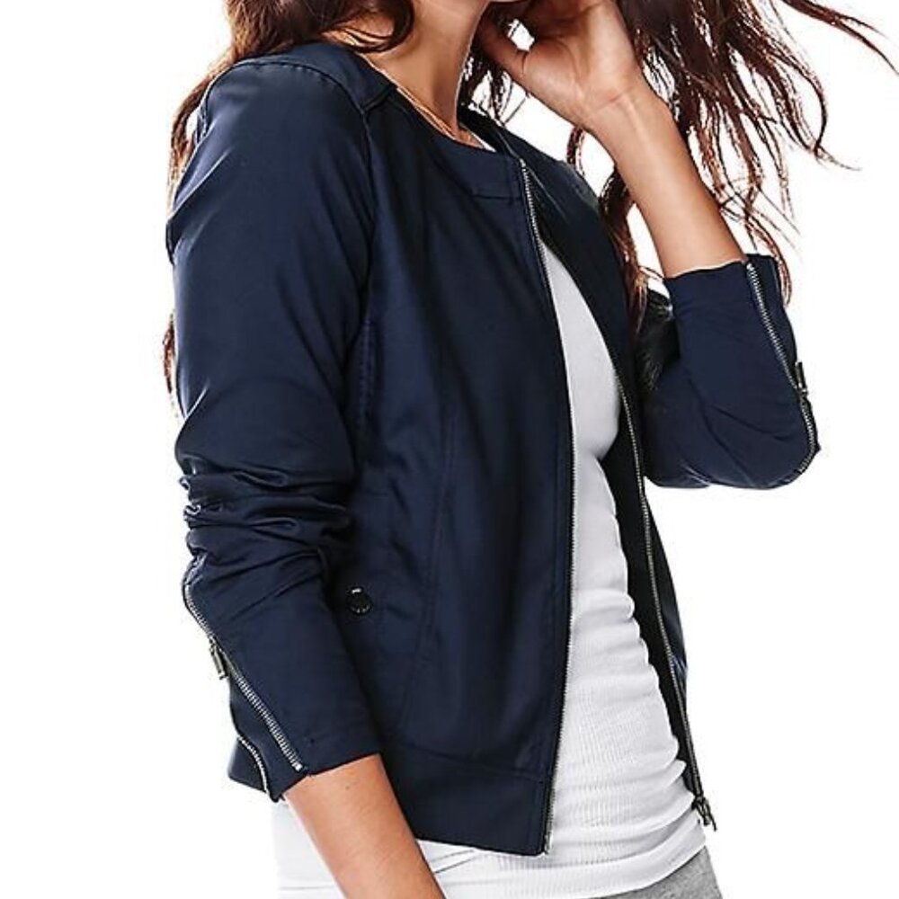 Athleta Left Bank Navy Full Zip Jacket - M - Picture 2 of 8